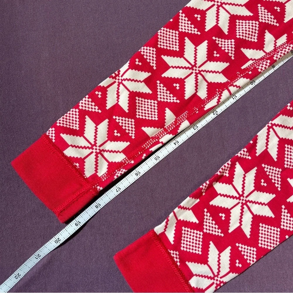 Hanna Andersson Long John Pajama PANTS Red/White - Kids Size 6-7 PJs